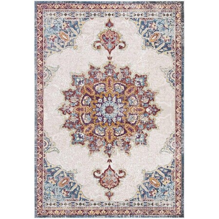 Safavieh 3 x 5 ft. Aria 103A Power Loomed Rectangle Area Rug Ivory & Navy ARA103A-3
